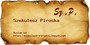 Szekulesz Piroska névjegykártya