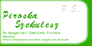 piroska szekulesz business card